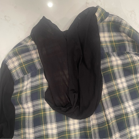 LF Furst Of A Kind oversized flannel with mesh sleeves & hood - Picture 8 of 16